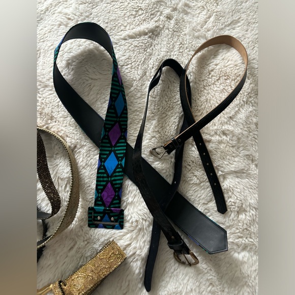 Vintage Multicolor Vinyl Glitter Beaded Belt Bundle - Picture 2 of 8